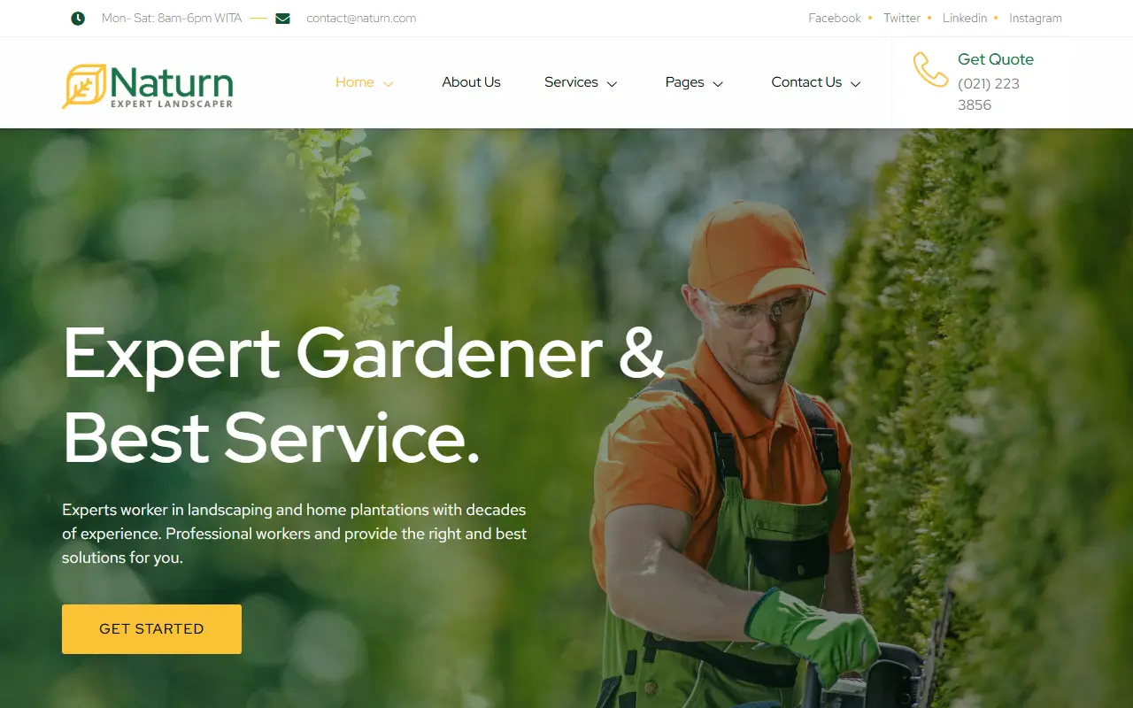 หน้าแรกของธีม Naturn Landscape บนคอมพิวเตอร์