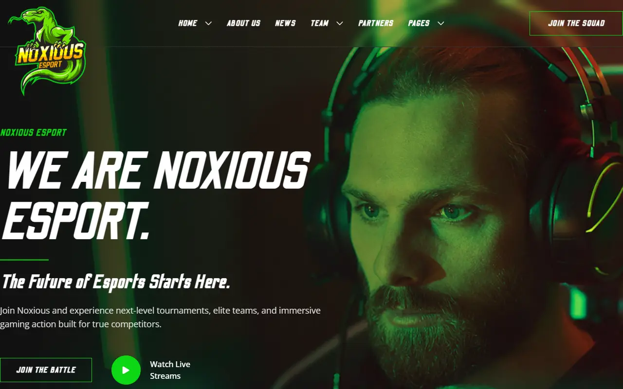 หน้าแรกของธีม Noxious บนคอมพิวเตอร์