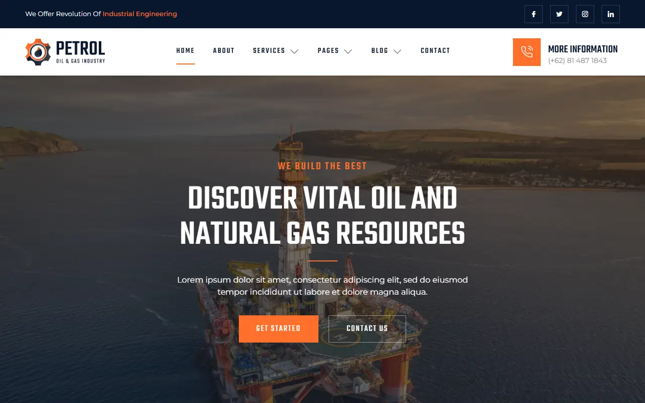 หน้าแรกของธีม Petrol Oil บนคอมพิวเตอร์
