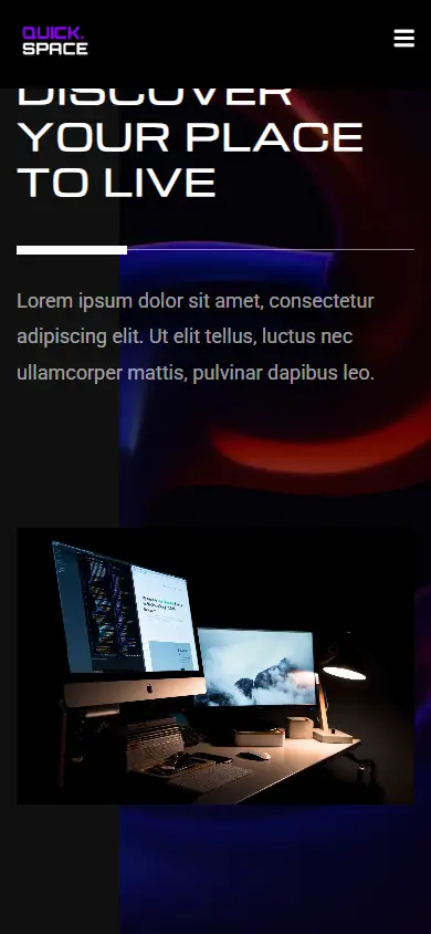 หน้าแรกของธีม QuickSpace บนมือถือ