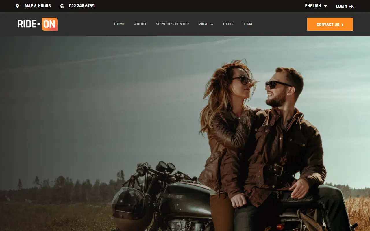หน้าแรกของธีม Ride ON บนคอมพิวเตอร์