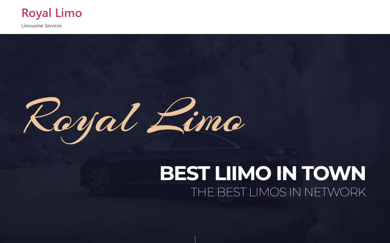 หน้าแรกของธีม Royal Limo บนคอมพิวเตอร์