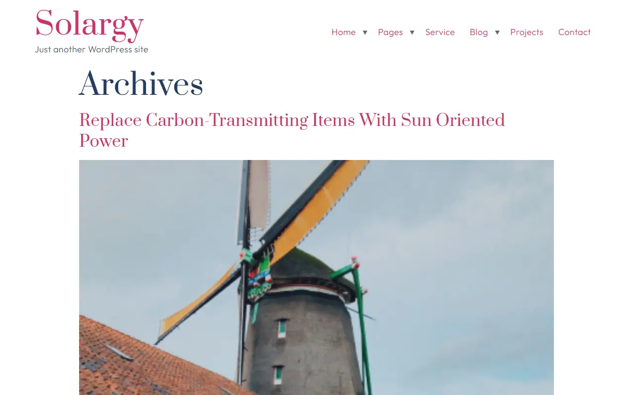 หน้าแรกของธีม Solargy บนคอมพิวเตอร์