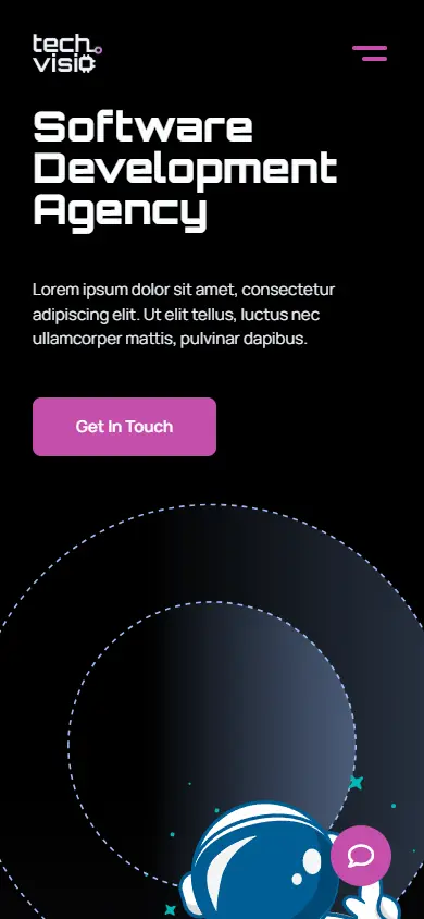หน้าแรกของธีม Techvisio บนมือถือ