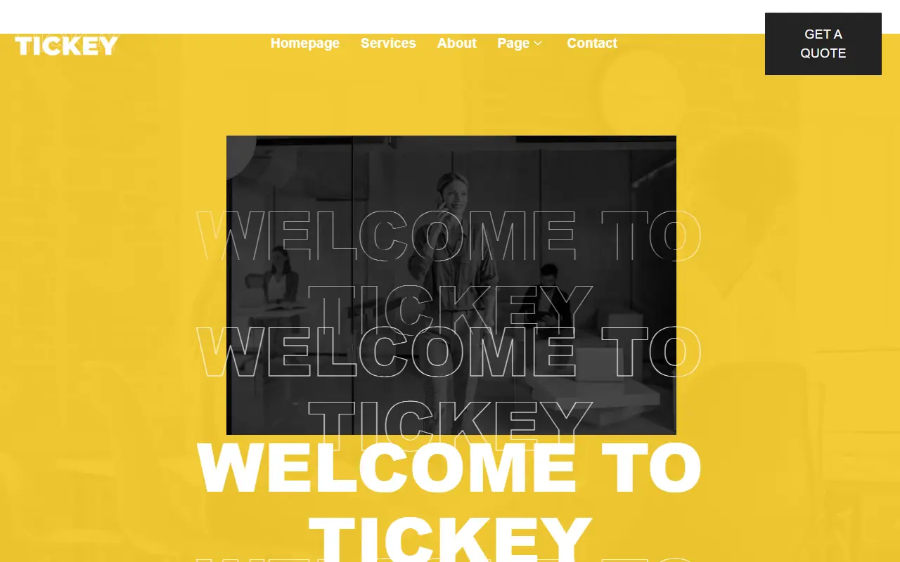 หน้าแรกของธีม Tickey บนคอมพิวเตอร์