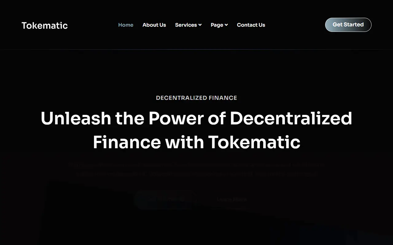 หน้าแรกของธีม Tokematic บนคอมพิวเตอร์