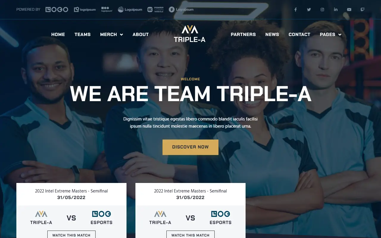 หน้าแรกของธีม Triple-A บนคอมพิวเตอร์