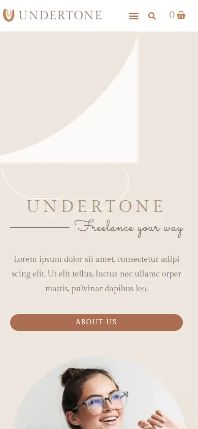 หน้าแรกของธีม Undertone บนมือถือ
