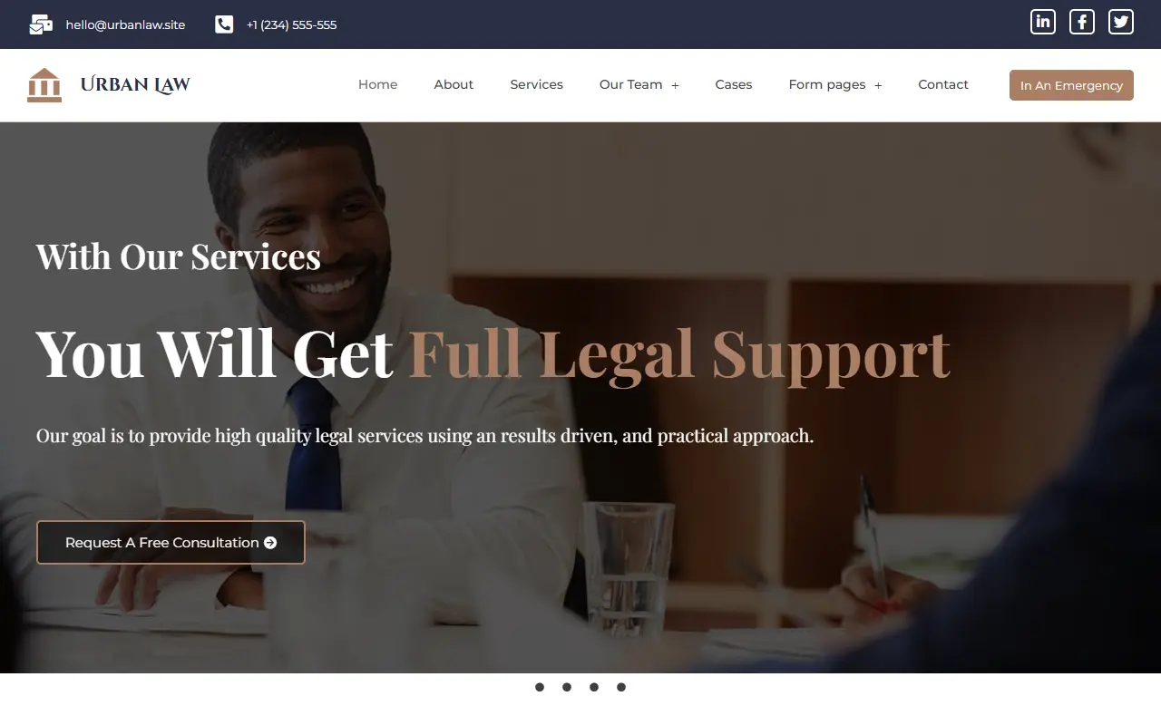 หน้าแรกของธีม Urban Law บนคอมพิวเตอร์