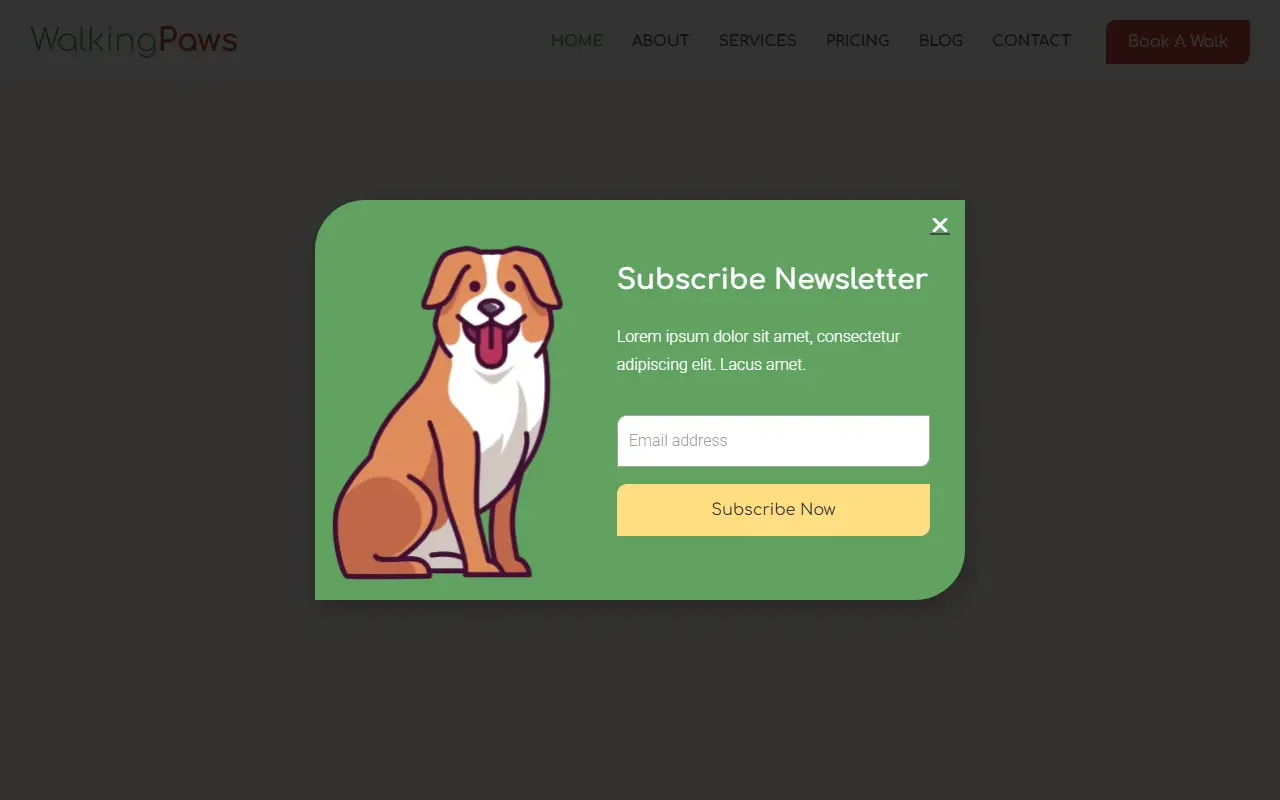 หน้าแรกของธีม Walking Paws บนคอมพิวเตอร์