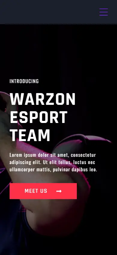 หน้าแรกของธีม Warzon บนมือถือ
