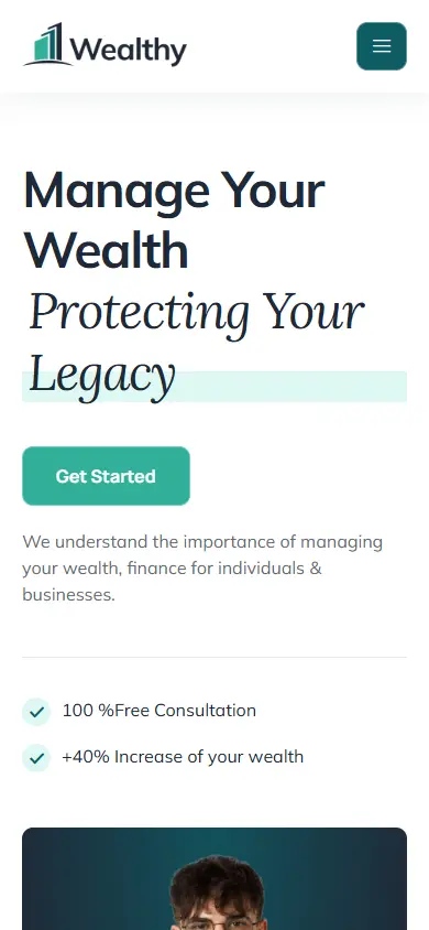 หน้าแรกของธีม Wealthy Wealth บนมือถือ