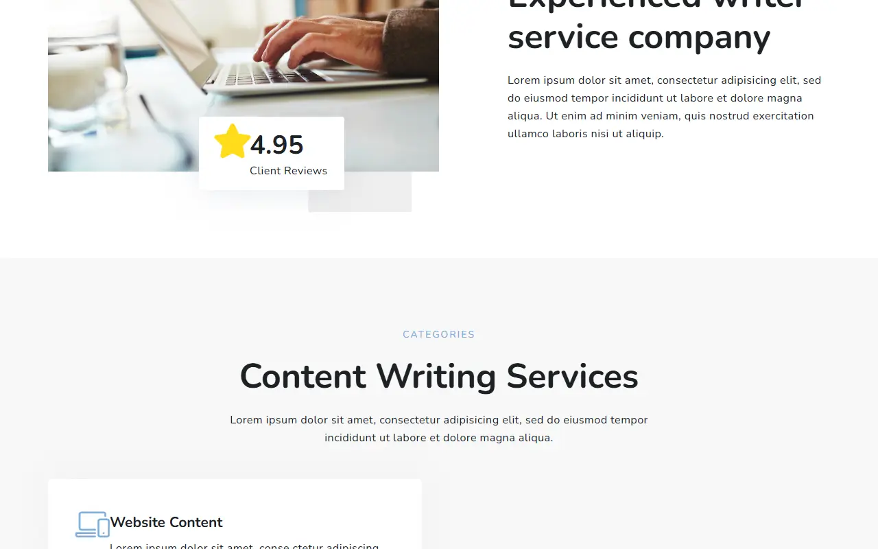 หน้าแรกของธีม WriteUp บนคอมพิวเตอร์