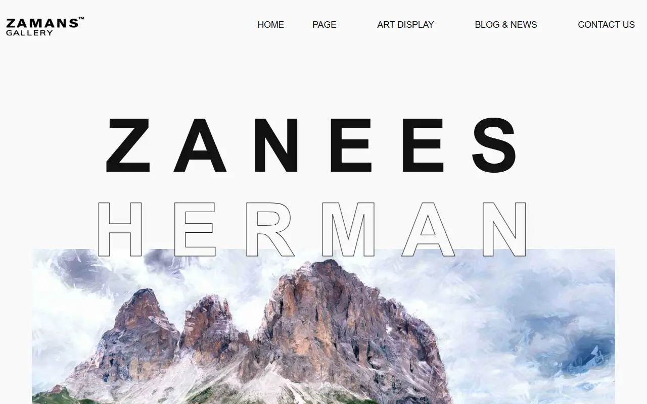 หน้าแรกของธีม Zamans บนคอมพิวเตอร์