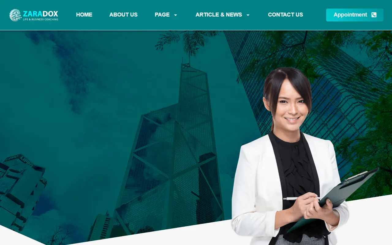 หน้าแรกของธีม Zaradox บนคอมพิวเตอร์
