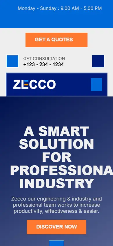 หน้าแรกของธีม Zecco บนมือถือ