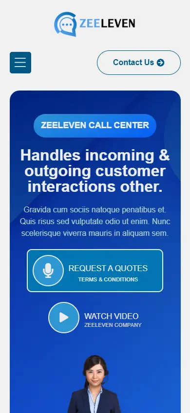 หน้าแรกของธีม Zeeleven บนมือถือ