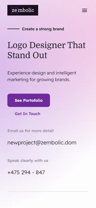 หน้าแรกของธีม Zembolic บนมือถือ