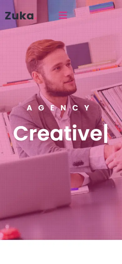 หน้าแรกของธีม Zuka-Agency บนมือถือ